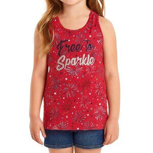 Celebrate It Graphic Tank Top Red Girls Size S 6/6X Patriotic